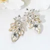Fashnzfab Marquise Stone Cluster Embellished Evening Earrings In Multi