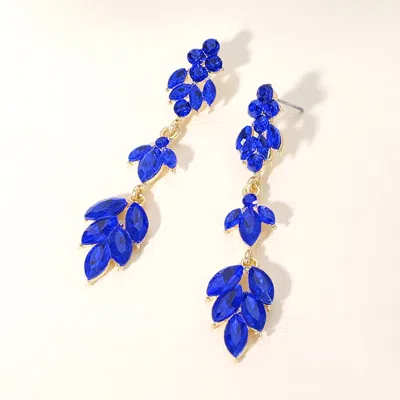Fashnzfab Marquise Stone Cluster Embellished Link Dropdown Evening Earrings In Multi
