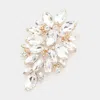 Fashnzfab Marquise Stone Cluster Embellished Pin Brooch In Gold
