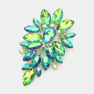 Fashnzfab Marquise Stone Cluster Embellished Pin Brooch In Multi
