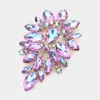 Fashnzfab Marquise Stone Cluster Embellished Pin Brooch In Purple
