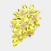 Fashnzfab Marquise Stone Cluster Embellished Pin Brooch In Yellow