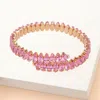 Fashnzfab Marquise Stone Cluster Evening Bracelet Pink In Pink