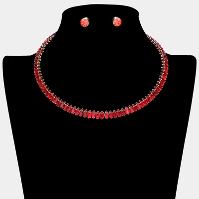 Fashnzfab Marquise Stone Cluster Evening Choker Necklace In Multi