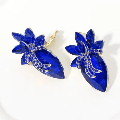 Fashnzfab Marquise Stone Cluster Evening Clip On Earrings In Multi