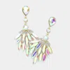 Fashnzfab Marquise Stone Cluster Evening Earrings - Ab, Gold In Multi