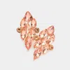 Fashnzfab Marquise Stone Cluster Evening Earrings - Peach In Pink