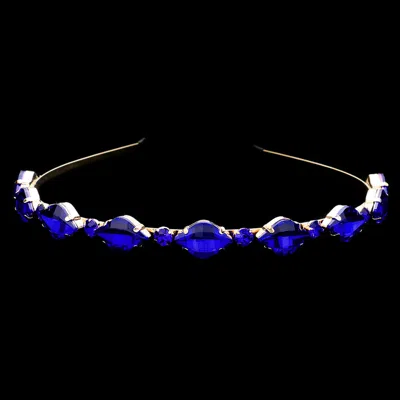 Fashnzfab Marquise Stone Cluster Headband In Gold