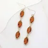 Fashnzfab Marquise Stone Cluster Link Dropdown Dangle Earrings In Multi