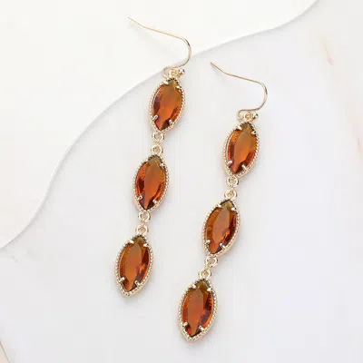 Fashnzfab Marquise Stone Cluster Link Dropdown Dangle Earrings In Multi