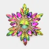 Fashnzfab Marquise Stone Cluster Pin Brooch In Multi