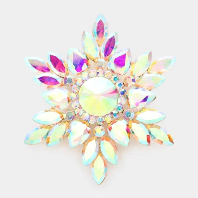 Fashnzfab Marquise Stone Cluster Pin Brooch In Multi