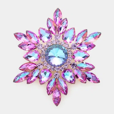 Fashnzfab Marquise Stone Cluster Pin Brooch In Purple