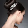 Fashnzfab Marquise Stone Cluster Rhinestone Paved Leaf Branch Hair Comb In Metallic