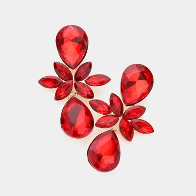 Fashnzfab Marquise Stone Cluster Teardrop Link Dangle Evening Earrings In Multi