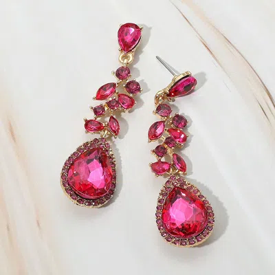 Fashnzfab Marquise Stone Cluster Teardrop Tip Drop Evening Earrings In Multi