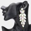 Fashnzfab Marquise Stone Cluster Vine Dangle Evening Earrings - Ab, Silver In Gold