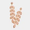Fashnzfab Marquise Stone Cluster Vine Dangle Evening Earrings - Peach In Gold