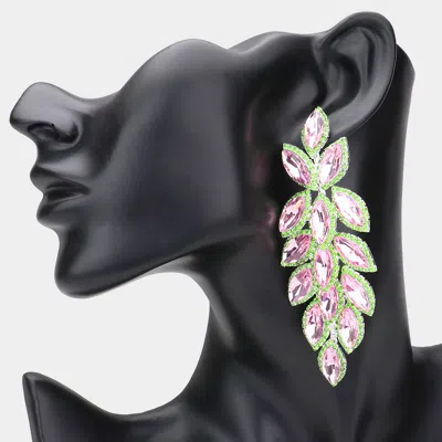 Fashnzfab Marquise Stone Cluster Vine Dangle Evening Earrings In Black