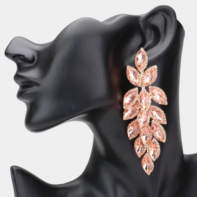 Fashnzfab Marquise Stone Cluster Vine Dangle Evening Earrings In Gold