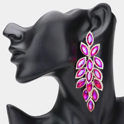 Fashnzfab Marquise Stone Cluster Vine Dangle Evening Earrings In Multi