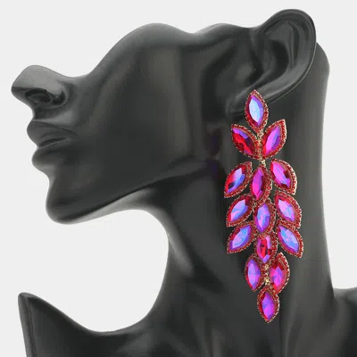 Fashnzfab Marquise Stone Cluster Vine Dangle Evening Earrings In Purple