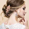 Fashnzfab Marquise Stone Cluster Vine Hair Comb In Pink