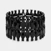 Fashnzfab Marquise Stone Embellished Evening Bracelet Black, Jet Black In Multi