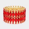 Fashnzfab Marquise Stone Embellished Evening Bracelet Gold, Siam In Multi