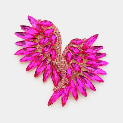 Fashnzfab Marquise Stone Embellished Evening Earrings In Purple