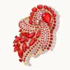 Fashnzfab Marquise Stone Embellished Rhinestone Paved Knot Pin Brooch In Multi