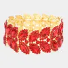Fashnzfab Marquise Stone Embellished Stretch Evening Bracelet Red In Red