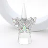 Fashnzfab Marquise Stone Pointed Butterfly Stretch Ring In Multi