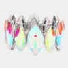 Fashnzfab Marquise Stone Stretch Evening Bracelet Ab, Silver In Multi