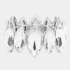 Fashnzfab Marquise Stone Stretch Evening Bracelet Clear, Silver In Multi