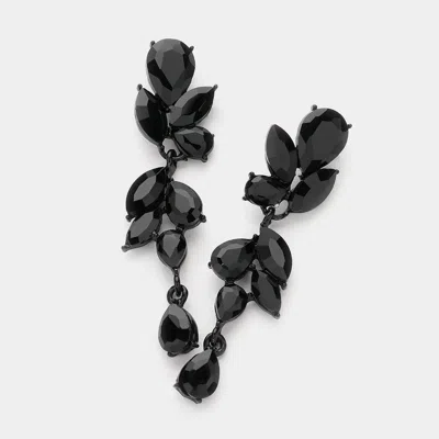 Fashnzfab Marquise Teardrop Cluster Dropdown Evening Earrings In Multi