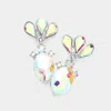 Fashnzfab Marquise Teardrop Stone Cluster Dangle Evening Earrings - Ab, Silver In Multi