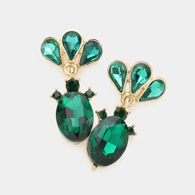 Fashnzfab Marquise Teardrop Stone Cluster Dangle Evening Earrings In Multi