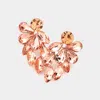 Fashnzfab Marquise Teardrop Stone Cluster Evening Earrings - Peach, Rose Gold In Multi
