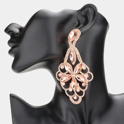 Fashnzfab Marquise Teardrop Stone Embellished Evening Earrings In Multi