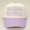 Fashnzfab Marriage Material Message Embroidered Baseball Cap In Multi