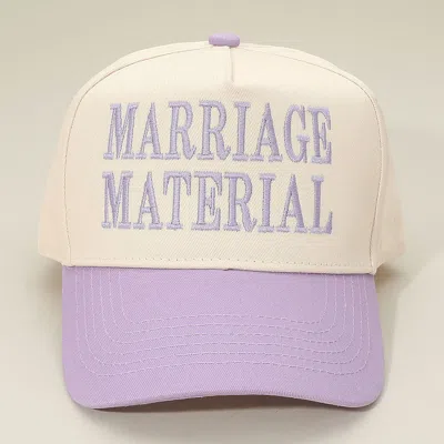 Fashnzfab Marriage Material Message Embroidered Baseball Cap In Multi