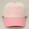 Fashnzfab Marriage Material Message Embroidered Baseball Cap In Pink