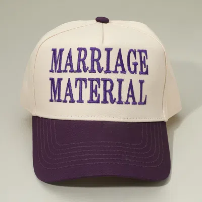 Fashnzfab Marriage Material Message Embroidered Baseball Cap In Purple