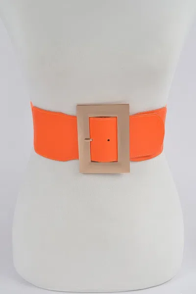 Fashnzfab Material Buckle Belt In Orange