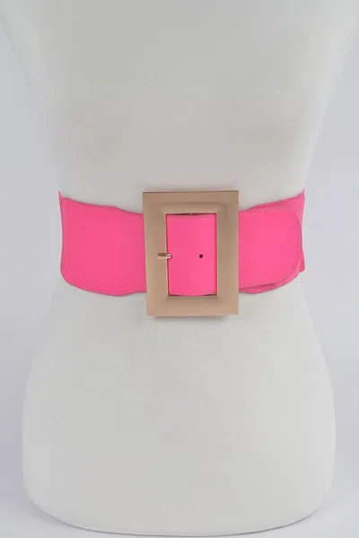 Fashnzfab Material Buckle Belt In Pink