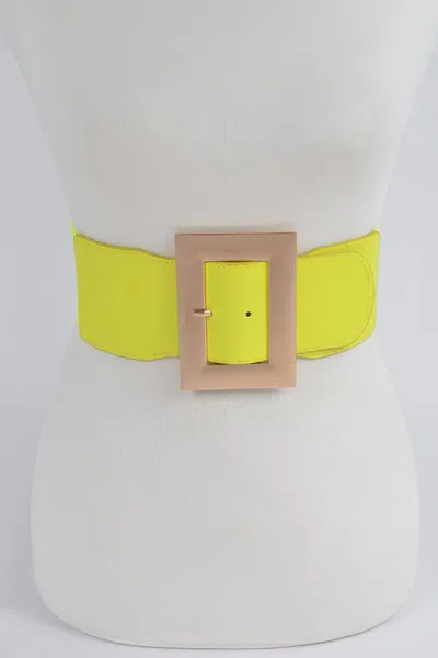 Fashnzfab Material Buckle Belt In Yellow