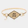 Fashnzfab Matt 28:19 Pearl Charm Hook Bracelet Worn Gold In Multi