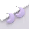 Fashnzfab Matte Crescent Earrings In Purple