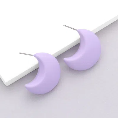 Fashnzfab Matte Crescent Earrings In Purple